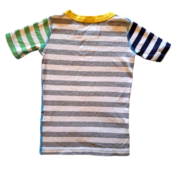 Hanna Andersson Short Sleeved Mulitcolored Stripes PJs Pajama Top Size 6-7 - Picture 2 of 4